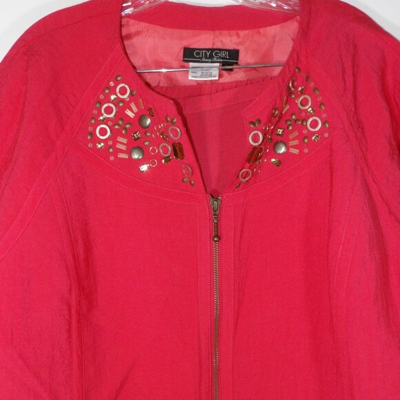 NANCY BOLEN CITY GIRL Orange Suit with Metal Details Size Large - Picture 4 of 6